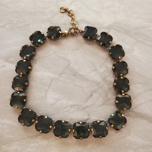 ✨ J.Crew Blue Jumbo Large Square Rhinestones Crystals Statement Necklace ✨
